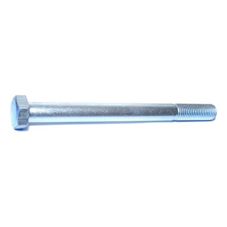 MIDWEST FASTENER Grade 5, 7/8"-9 Hex Head Cap Screw, Zinc Plated Steel, 10 in L, 10 PK 54407